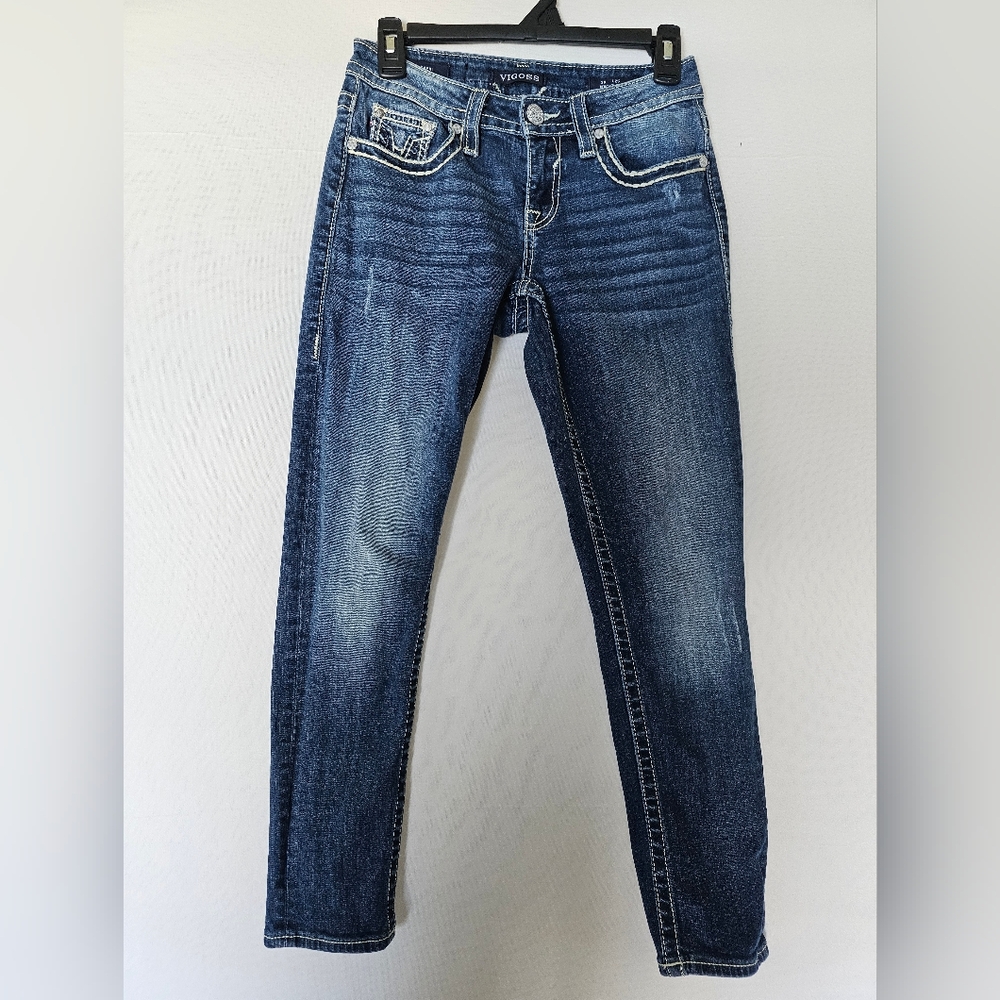 Vigoss Dark Wash Women’s Capri Jeans - Blue